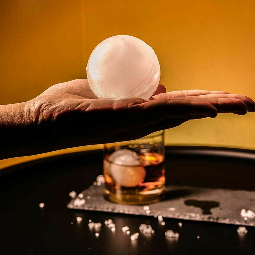 2pcs grey Silicone Ice Ball Mold Sphere Cube Maker Mould Jelly Whiskey Cocktail