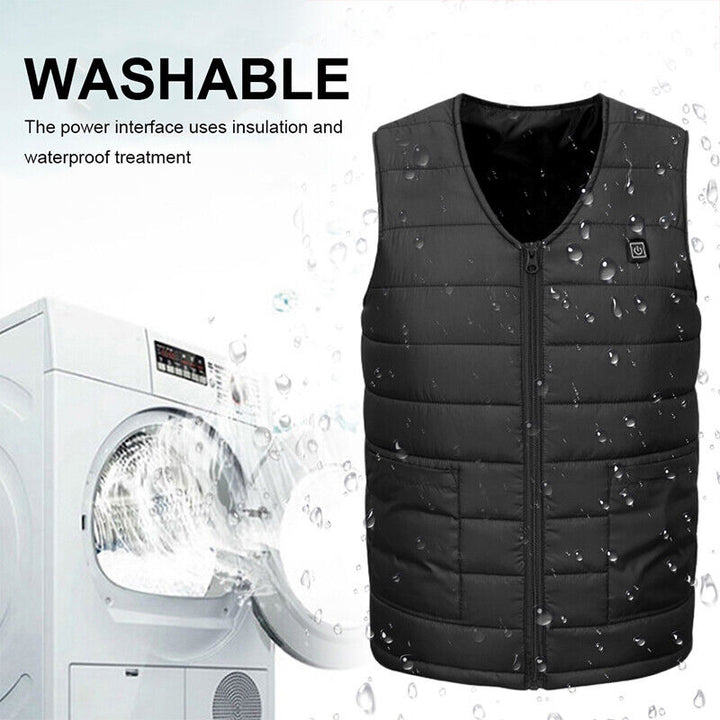 XL Electric Vest Heated Jacket USB Thermal Warm Heat Pad Winter Body Warmer Unisex