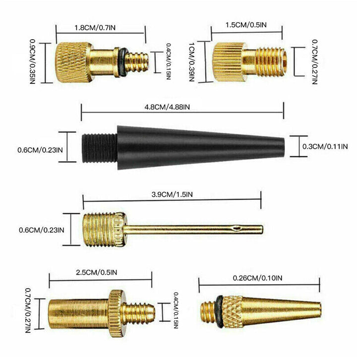 26pc Bike Ball Inflator Nozzle Adapter Air Pump Valve Needle Presta Schrader Kit