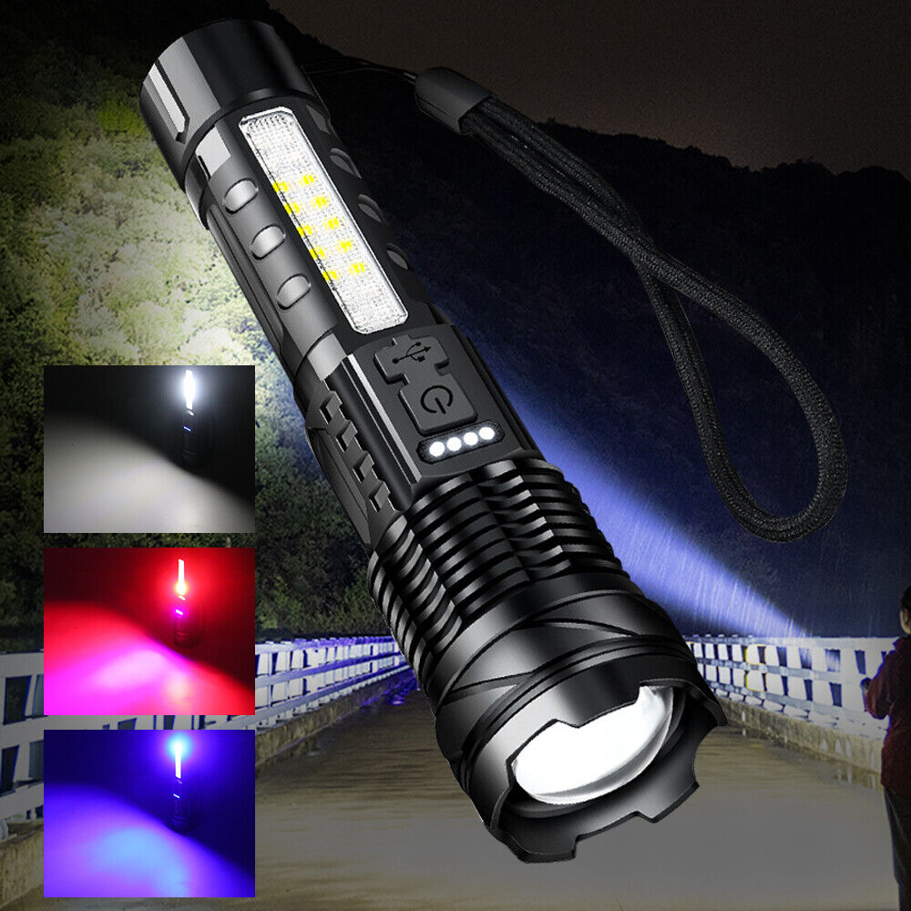 Super Bright 30W 14LED Flashlight White Laser Tactical Torch Lamp for Camping AU