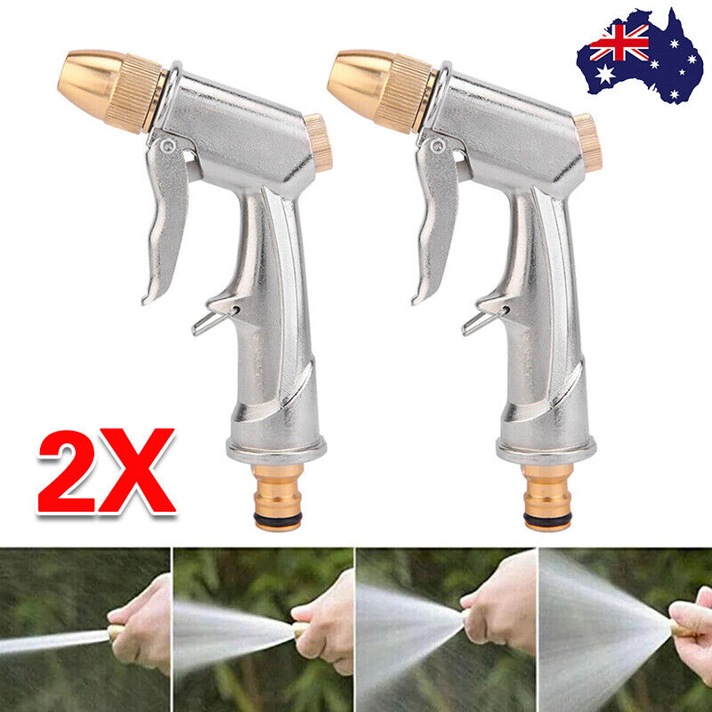 2PCS High Pressure Washer Gun Brass Spray Nozzle Garden Hose Pipe Car Washing AU