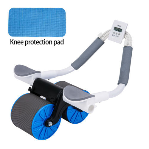 Automatic Rebound Abdominal Wheel Ab Roller Wheels with Elbow Support Roller ABS blue