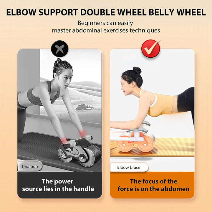 Automatic Rebound Abdominal Wheel Ab Roller Wheels with Elbow Support Roller ABS orange