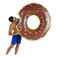 2pcs Coffee Inflatable Giant Donut Raft Swim Ring Float Swimming Pool Beach Lounge Pink Coff 80CM