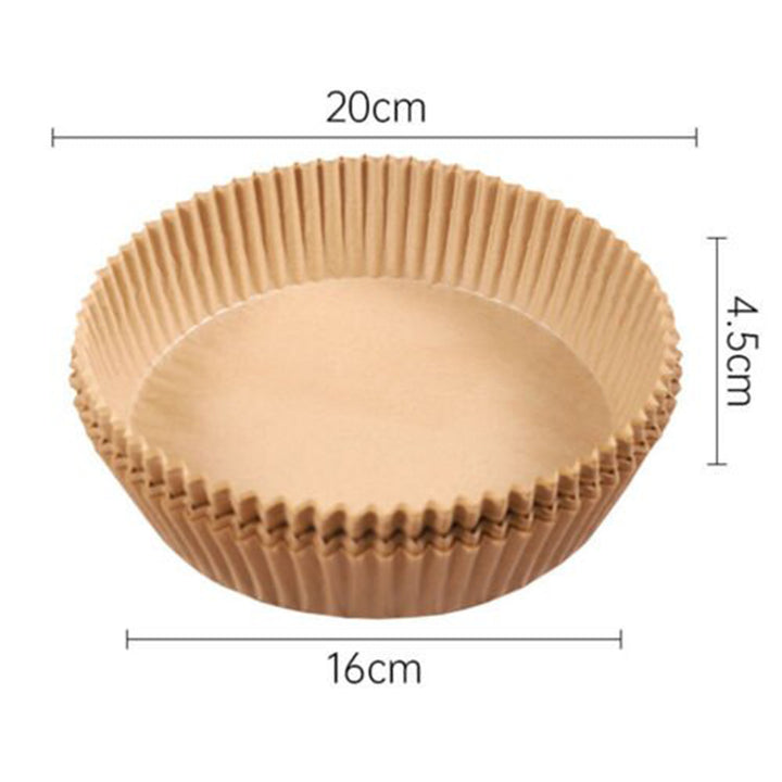 50PCS Round Brown Box Air Fryer Disposable Paper Liner Non-Stick Pan Parchment Baking Paper