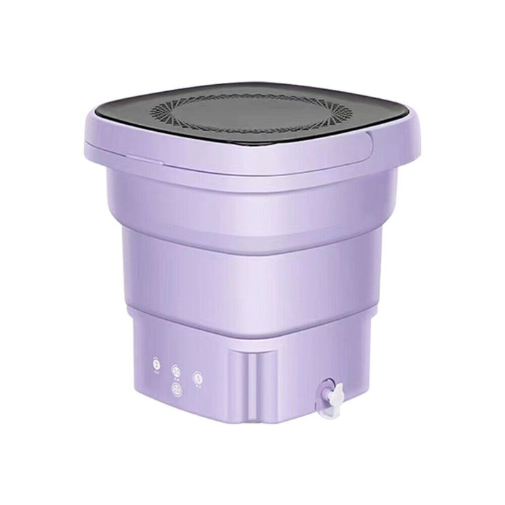 Mini Washing Machine Bucket Folding Portable Laundry Machine Clothes Washing purple