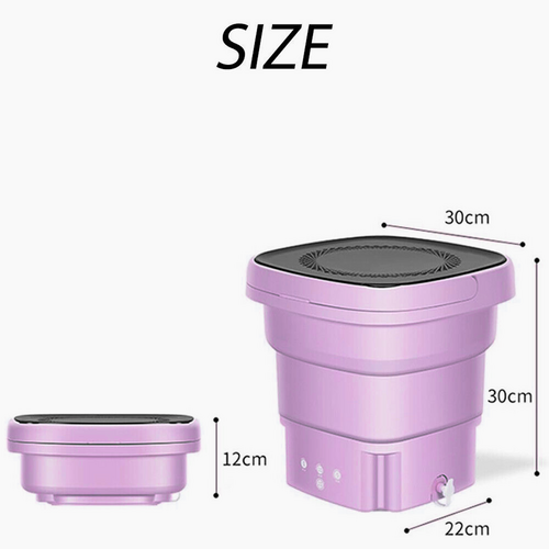 Mini Washing Machine Bucket Folding Portable Laundry Machine Clothes Washing purple