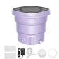 Mini Washing Machine Bucket Folding Portable Laundry Machine Clothes Washing purple