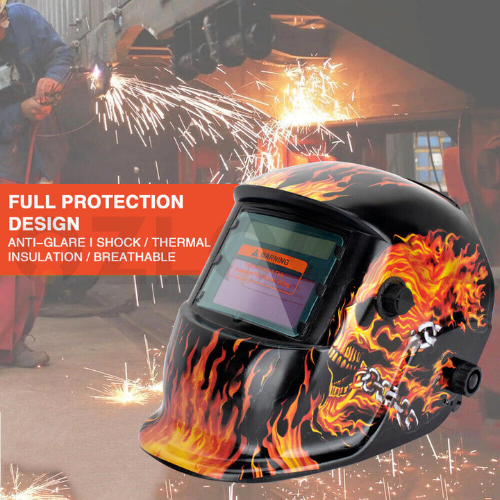 Lame skull Solar Welding Helmet Auto Darkening Welder Soldering Lens ARC TIG MIG MAG Mask