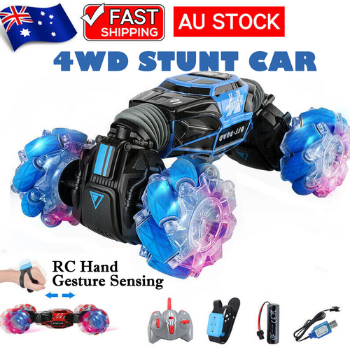 4WD Stunt Car RC Hand Gesture Sensing Off Roader Remote Control Off-Road Gifts Blue