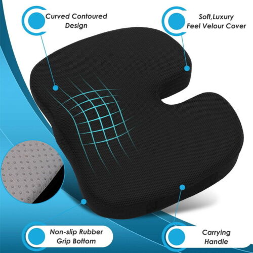 Coccyx Seat Cushion Ergonomic Posture Car AU Relieve Sciatica Back Tailbone Pain