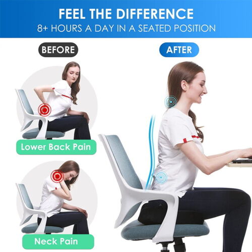 Coccyx Seat Cushion Ergonomic Posture Car AU Relieve Sciatica Back Tailbone Pain