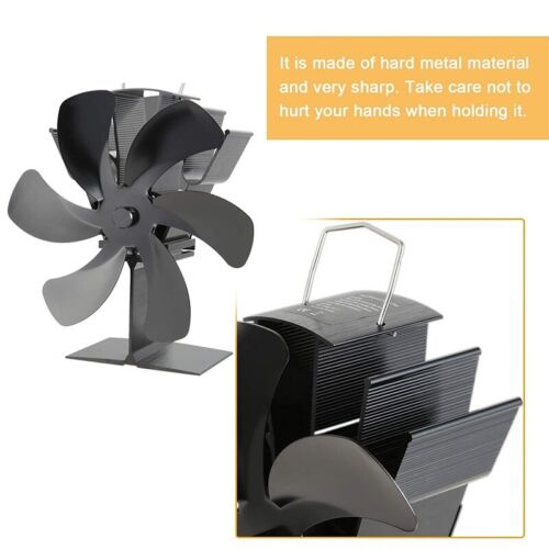 6 Blades Fireplace Stove Fan Heat Cocoon Self-Powered Wood Top Burner Eco Heater