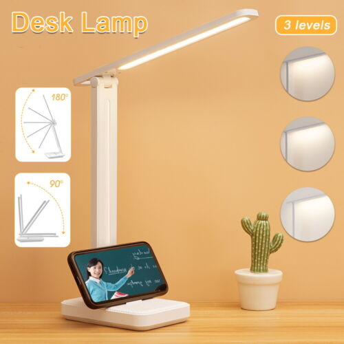 Touch LED Desk Lamp Bedside Study Reading Table Light Dimmable USB Rechargeable