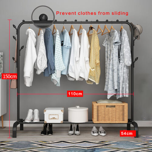 Heavy Duty Clothes Rail Rack Hanging Garment Display Stand Shoe Storage Shelf AU