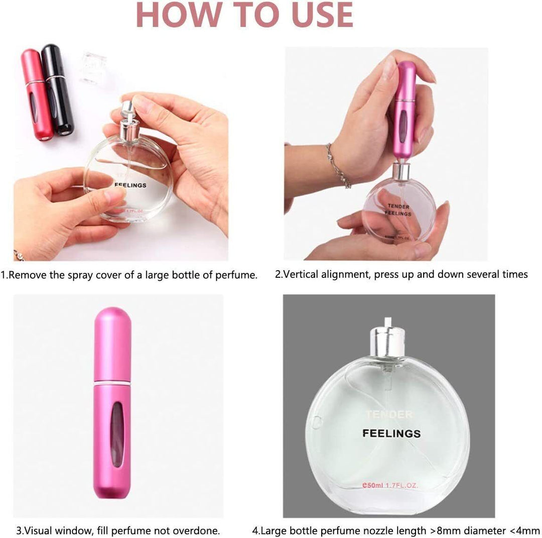 6ps Mini Perfume Atomizer Portable Travel Refillable Bottle Scent Pump Spray 5ml