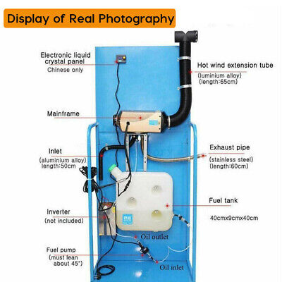 12V Diesel Heater 5KW Air Tank Remote Control LCD Thermostat Caravan Motorhome