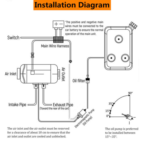 Air Diesel Heater 12V 8KW Thermostat Caravan Motorhome RV Tank Remote Control