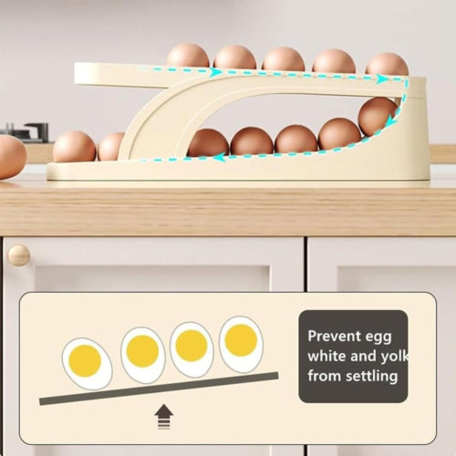 Automatic Roll-Down Double-layer Egg Dispenser Egg Storage Rack Kitchen