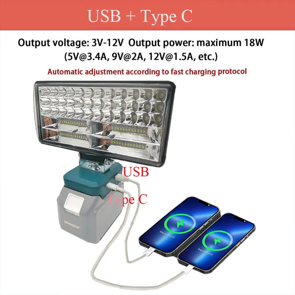 4inch For Makita Battery 18V Li-Ion LED Work Light Workshop Flashlights Torch Camping