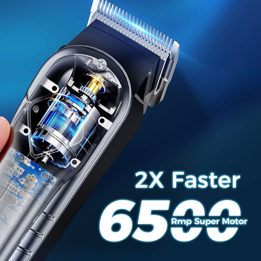 Upgrade Men Portable Hair Trimmer Clippers Sets Low Noise Faster Blade 2500mAh