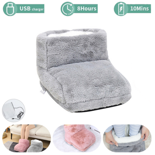 Grey ELECTRIC HEATED FOOT COMFORT WARMER Feet Boots Slipper Tools Heating Socks Shoe