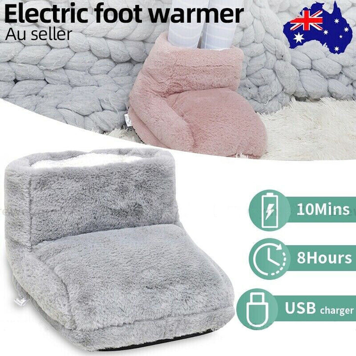 Grey ELECTRIC HEATED FOOT COMFORT WARMER Feet Boots Slipper Tools Heating Socks Shoe