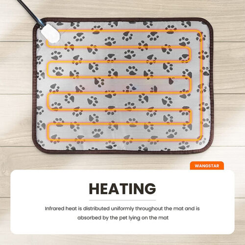 Pet Electric Heating Pad Heated Mat Warmer Blanket Bed for Dog Cat Puppy 45x45CM