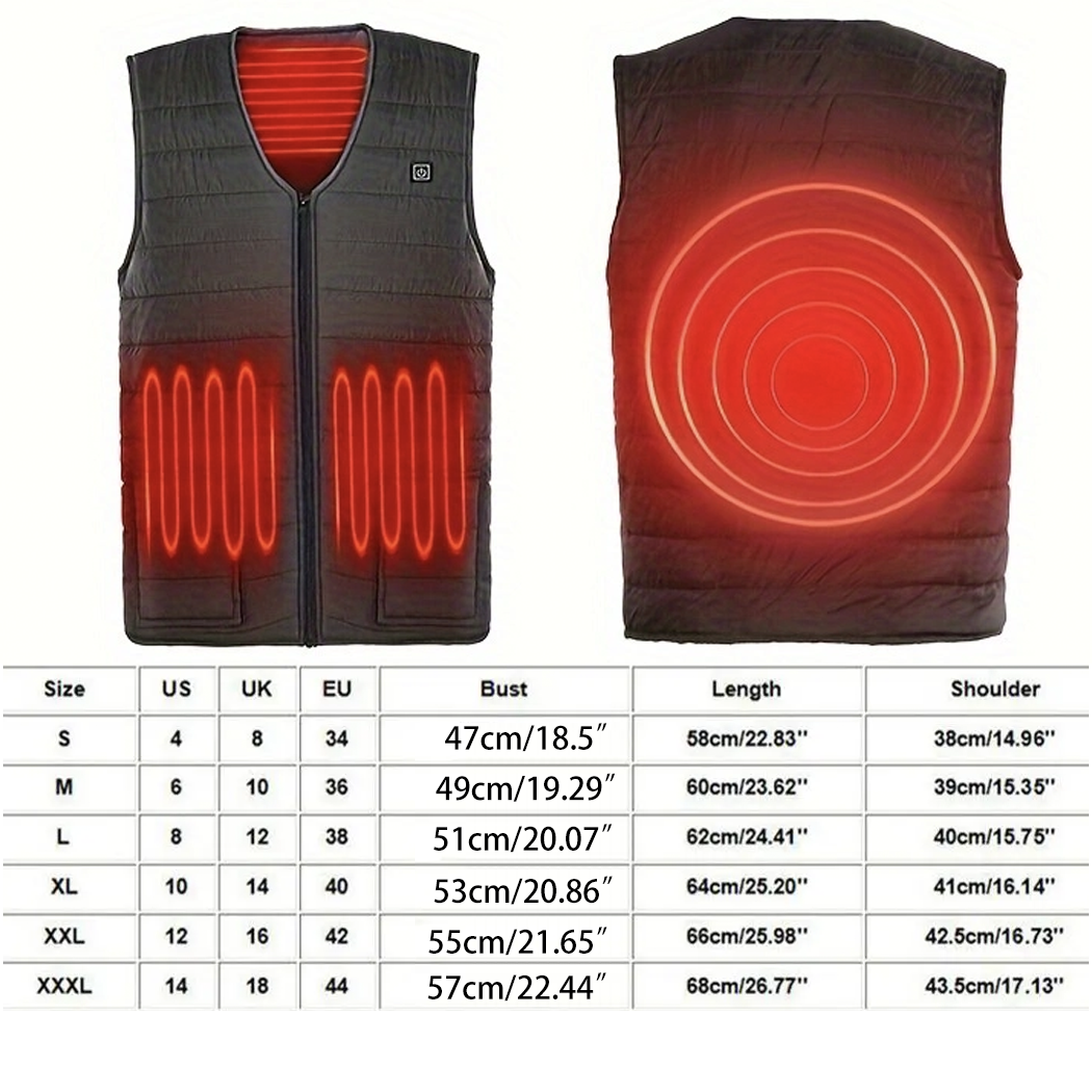 Heated Vest for Men & Women, Smart heated Jacket, Battery Not Included 3XL