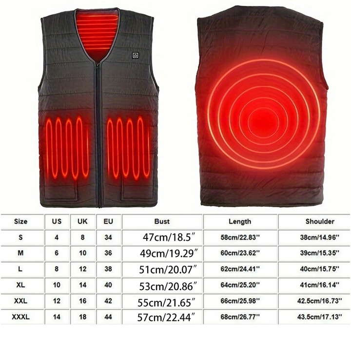 Heated Vest for Men & Women, Smart heated Jacket, Battery Not Included XL