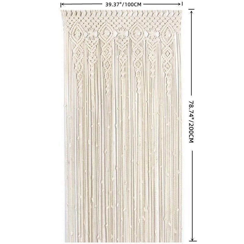 2m Heavy Duty Macrame Curtain Boho Woven Wall Hanging Window Doorway Wedding