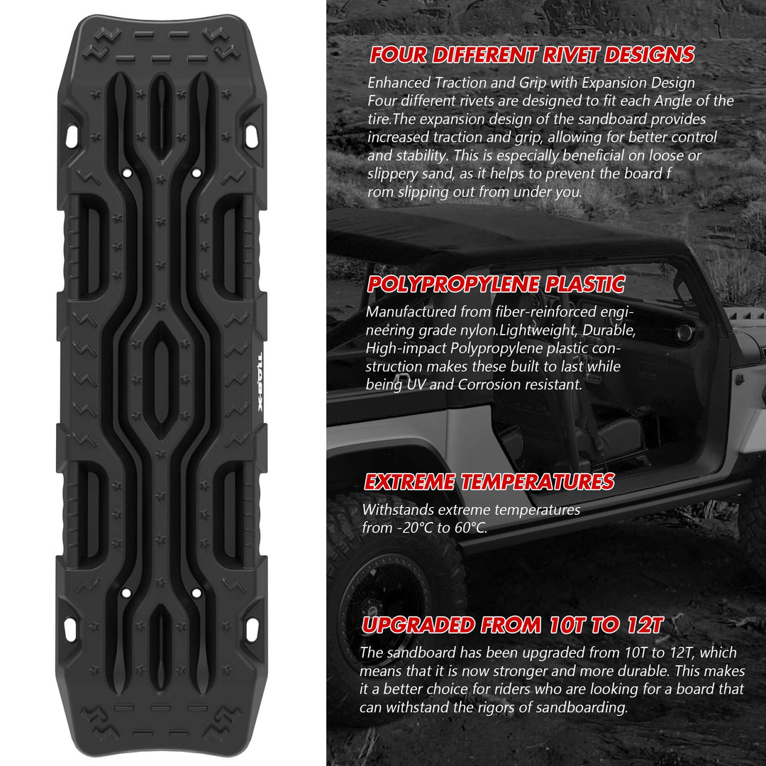 X-BULL Recovery Tracks Boards 12T Sand Snow Mud tracks 2PCS 4WD 4X4 Car Truck New