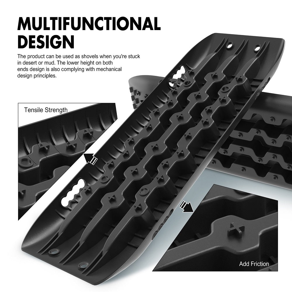 X-BULL Recovery tracks Boards 10T 2 Pairs/ Sand / Mud / Snow Mounting Bolts Pins Gen 2.0 -Black