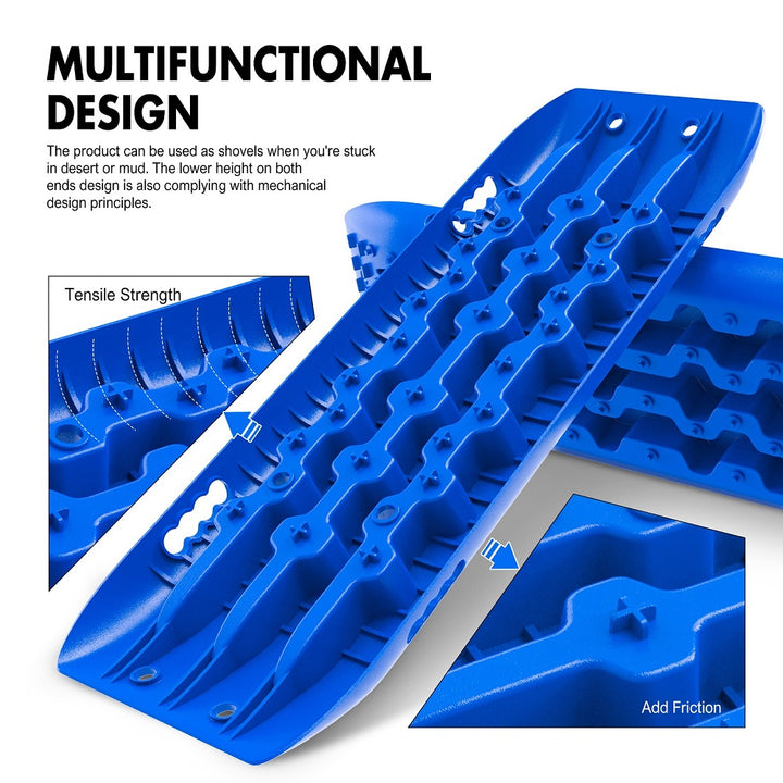 X-BULL KIT1 Recovery track Board Traction Sand trucks strap mounting 4x4 Sand Snow Car BLUE