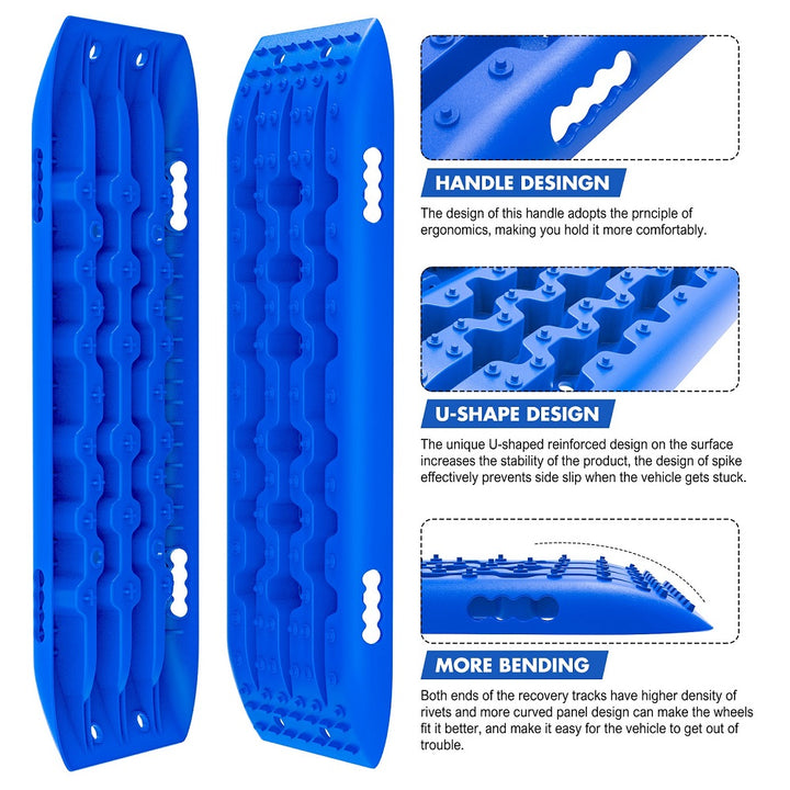 X-BULL Recovery Tracks Gen 2.0 10T Sand Mud Snow 2 Pairs Offroad 4WD 4x4 2PC 91CM Blue