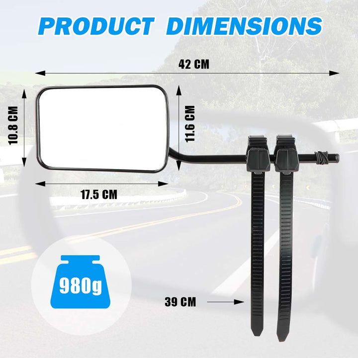 Towing Mirrors Clip on Multi Fit Clamp On Towing Caravan 4X4 Trailer 4WD 10 Pairs