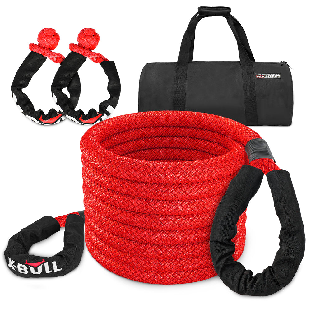 X-BULL Kinetic Rope 25mm x 9m Snatch Strap Recovery Kit Dyneema Tow Winch