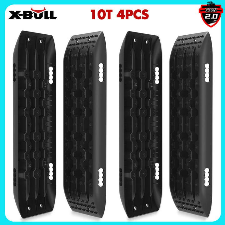 X-BULL Recovery Tracks Sand Track Mud Snow 2 pairs Gen 2.0 Accessory 4WD 4X4 - Black