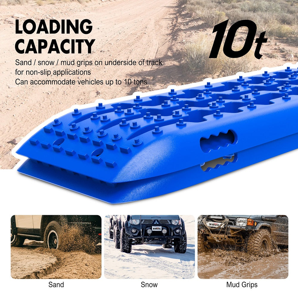 X-BULL Recovery tracks Sand tracks 2 pairs Sand / Snow / Mud 10T 4WD Gen 2.0 - blue