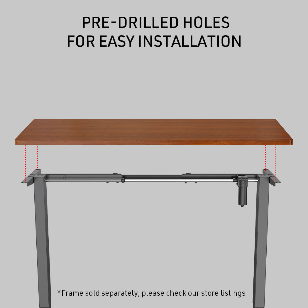 Fortia 120 x 60cm Desktop for Height Adjustable Electric Standing Desk, Walnut Style