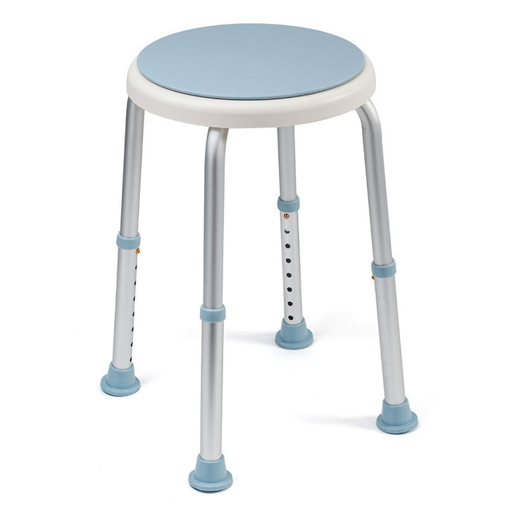 EQUIPMED Shower Chair Stool with Adjustable Swivel Seat Bath Aid Aluminium