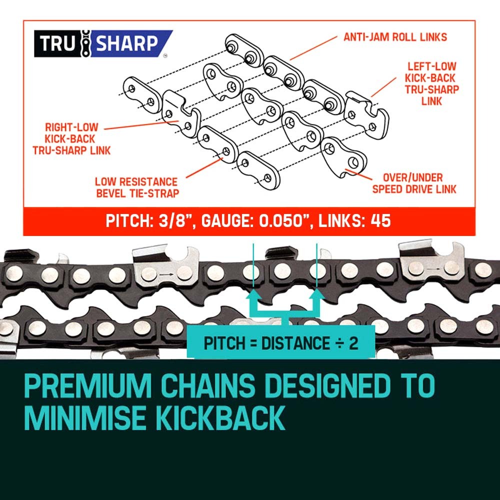 Baumr-AG 12 Chainsaw Chain 12in Bar Spare Part Replacement Suits Pole Saws