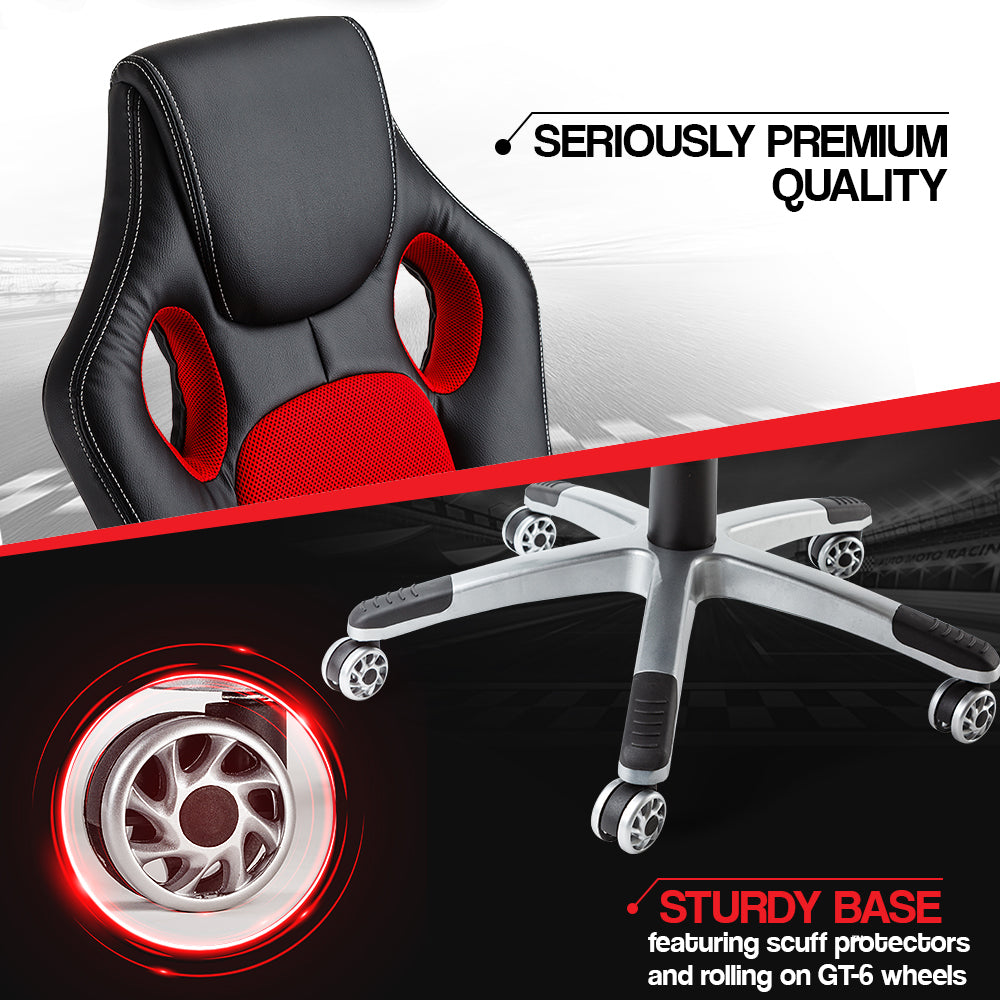 OVERDRIVE Racing Office Chair Seat Executive Computer Gaming PU Leather Deluxe