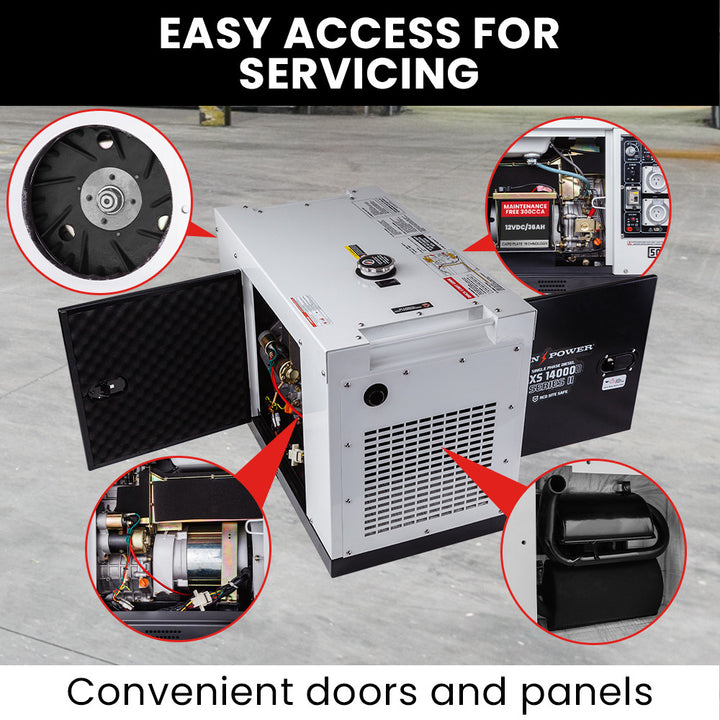 GENPOWER 8.4kW Peak 6kW Rated Commercial Diesel Generator, RCD Safety Switch, Electric Key Start, 2 x 15A, Single Phase