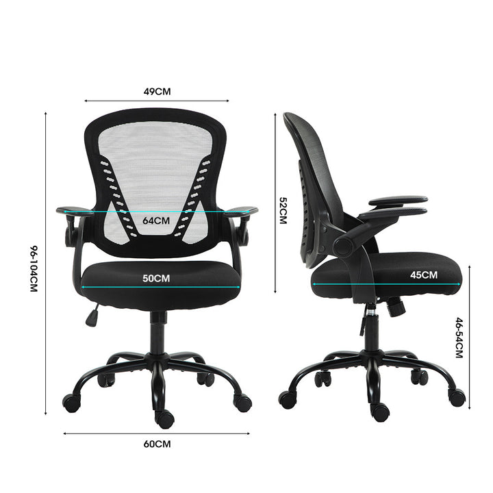 FORTIA Ergonomic Office Desk Chair, Coolmesh Fabric, Adjustable Recline, Black Mesh/Black Frame