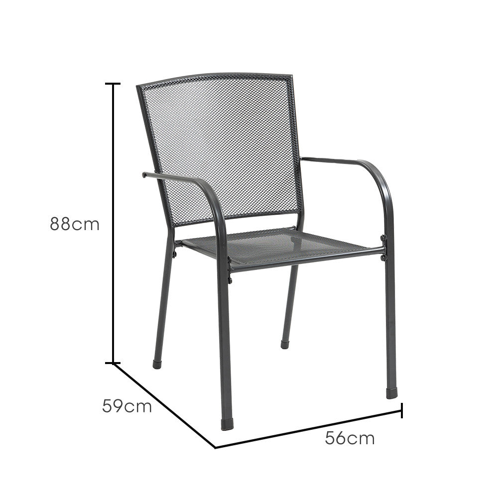 FORTIA 6pc Outdoor Dining Chair Set, for Outside with E-coating