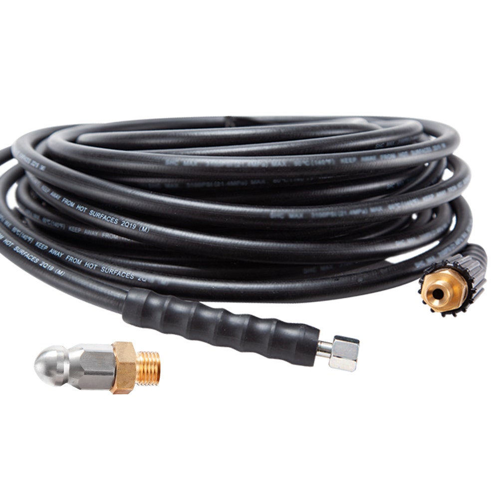 Jet-USA 20M Petrol Pressure Washer Hose Extension with Drain Cleaner Nozzle Accesory Pack