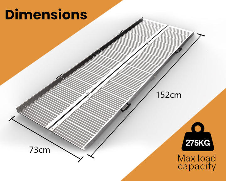 EQUIPMED 152cm Folding Wheelchair Ramp Foldable Access Portable Scooter Fold