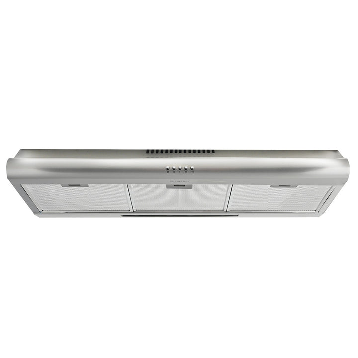 EUROCHEF 90cm Fixed Stainless Steel Rangehood, Quiet 3-Speed, 4-Layer Dishwashable Filters, Halogen Lights EFR90S