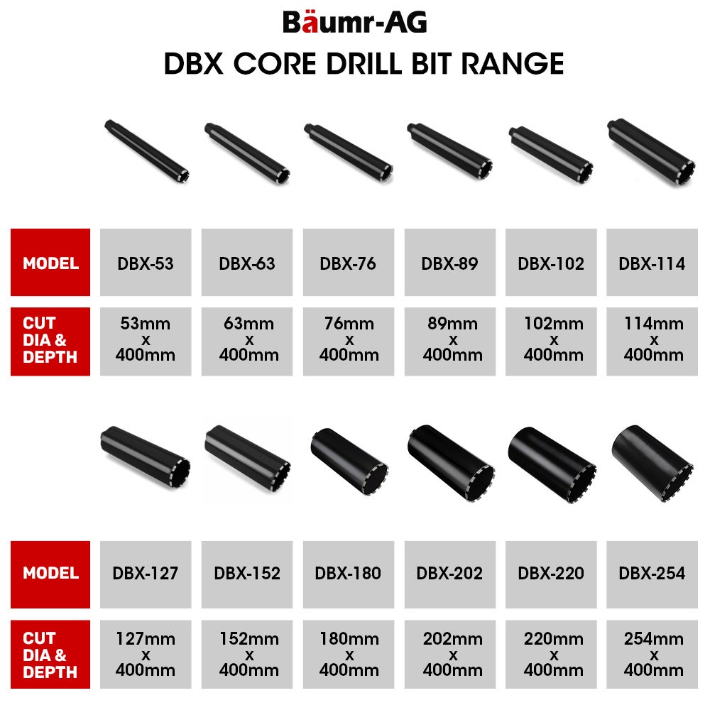 Baumr-AG Diamond Core Drill Bit 114mm Concrete Wet Dry Tile Stone Brick Marble 1-1/4 UNC